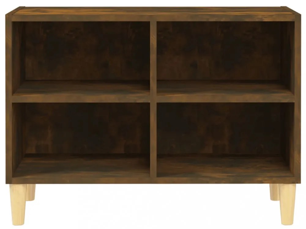 füstös tölgy színű TV-szekrény tömör falábakkal 69,5x30x50 cm