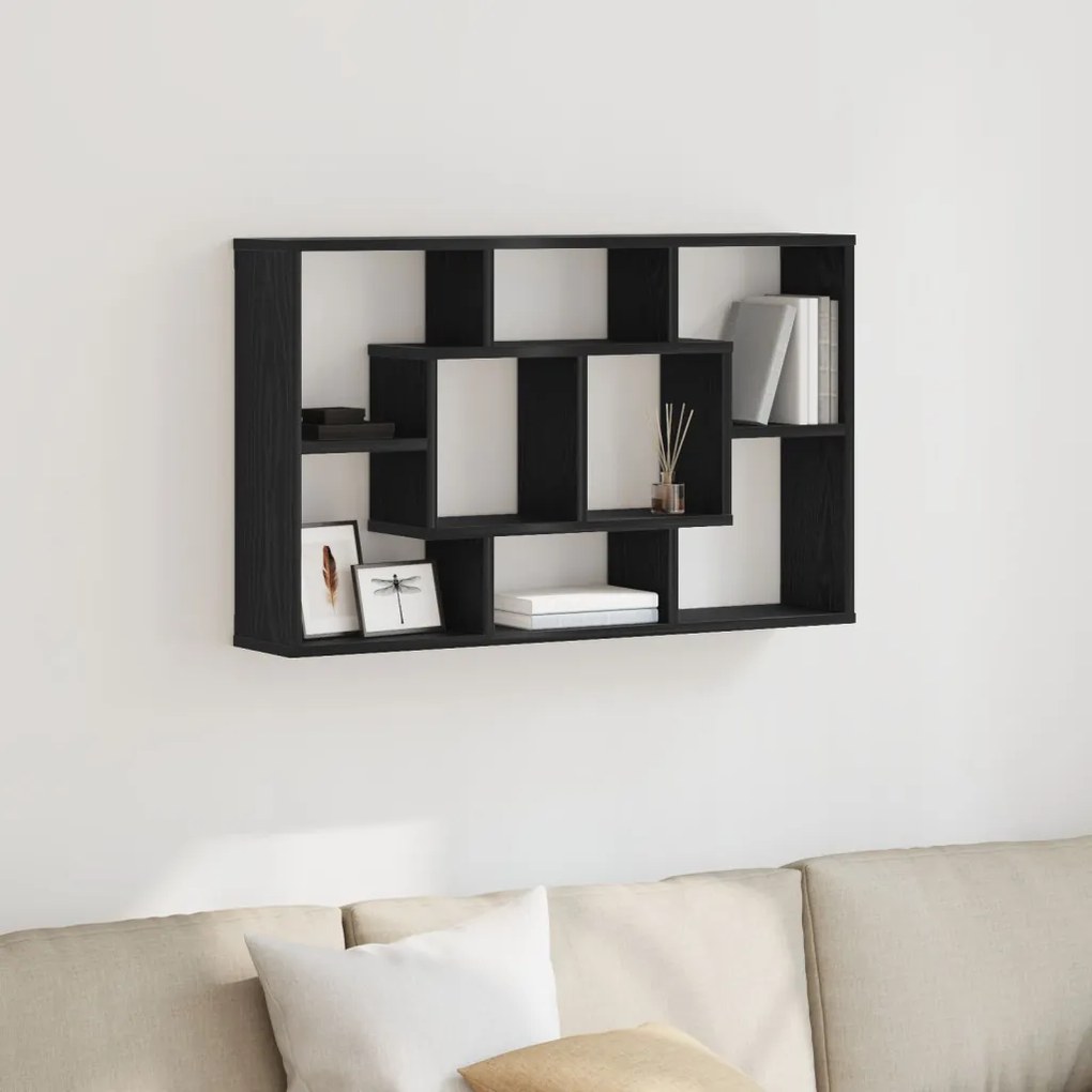 Falipolc - Fekete tölgy, 85 x 16 x 52,5 cm, Mérnöki fából készült