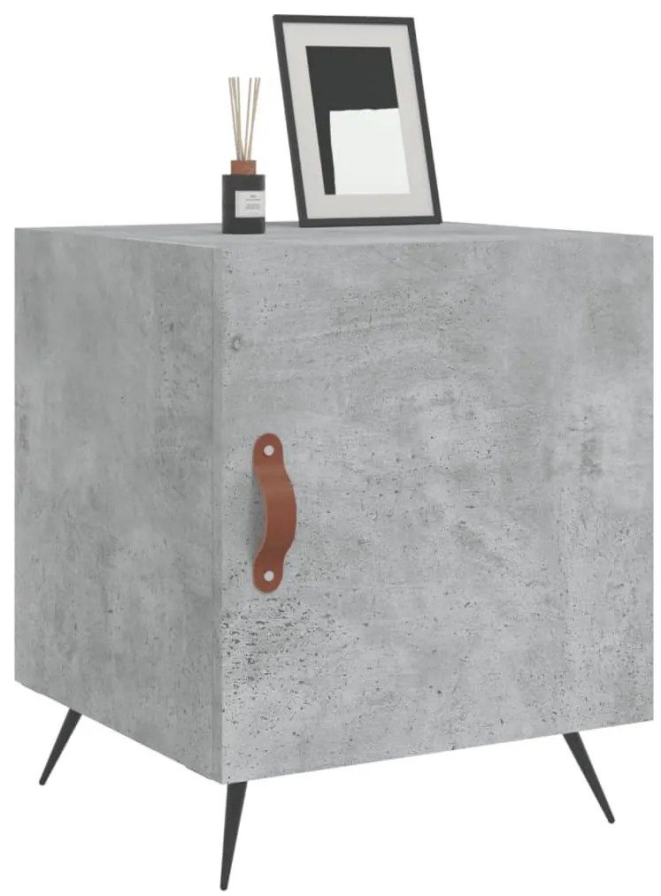 2 db betonszürke szerelt fa éjjeliszekrény 40 x 40 x 50 cm