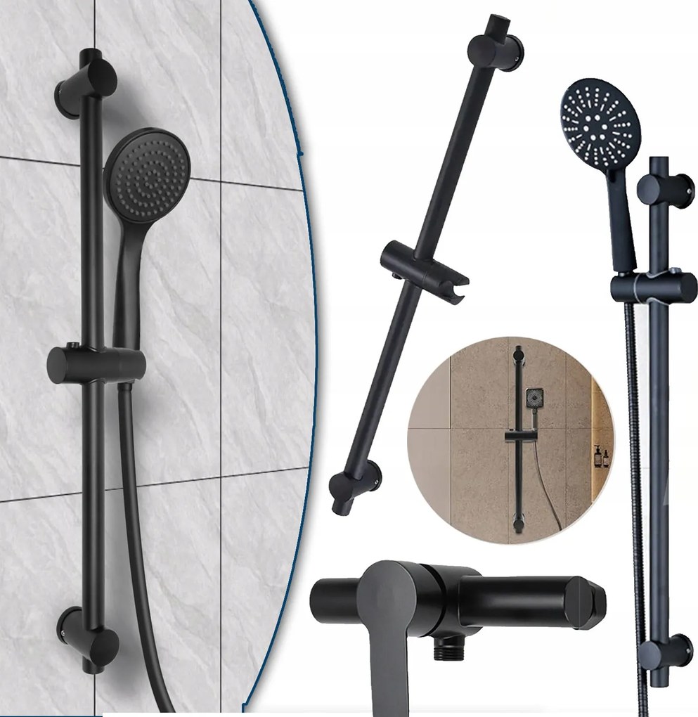 Zuhanyrúd 66 CM Rozsdamentes Acél, Zuhanyfej Tartó