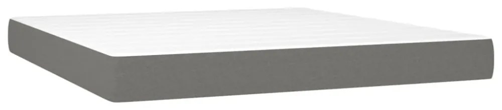 sötétszürke szövet rugós és LED-es ágy matraccal 180 x 200 cm