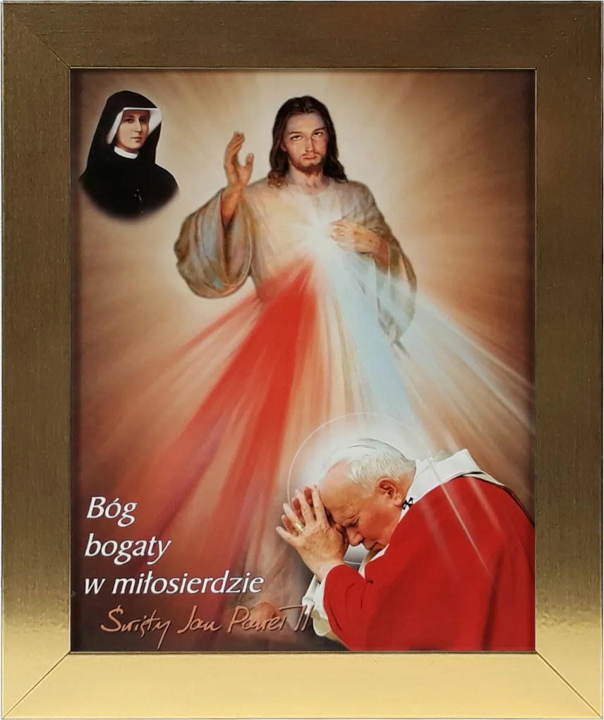 Vászonkép 30x25 Jézus Bízom Benned Arany Keret