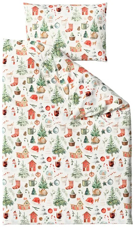 Mikroflanel ágyneműhuzat FESTIVE MAGIC fehér Ágyneműhuzat mérete: 70 x 90 cm | 140 x 200 cm