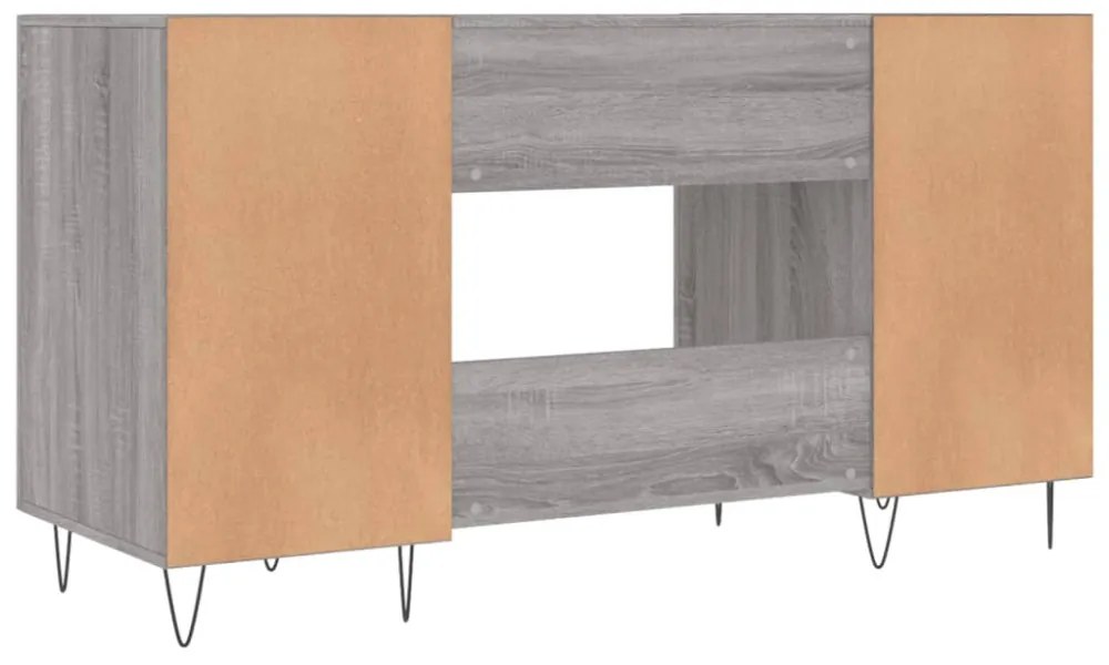 vidaXL szürke sonoma színű szerelt fa íróasztal 140x50x75 cm