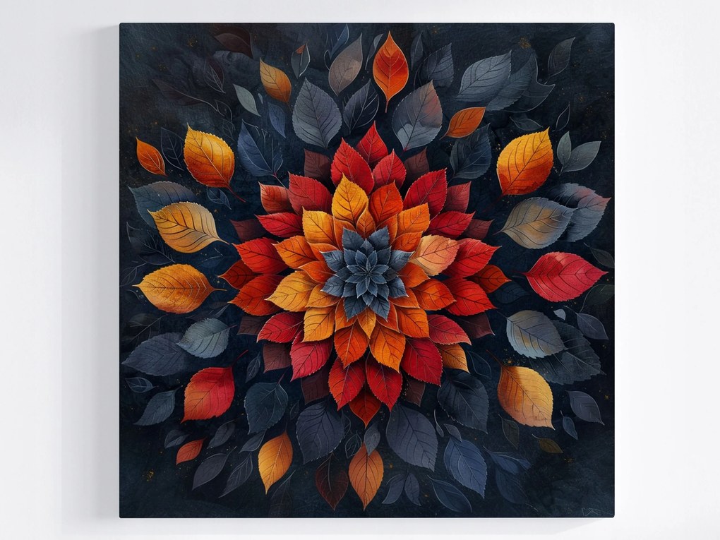 Poszter Absztrakt Mandala Levelek Ősz Harmónia 40x40