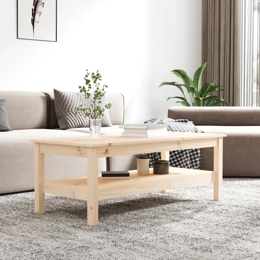 Tömör fenyőfa dohányzóasztal 110 x 50 x 40 cm