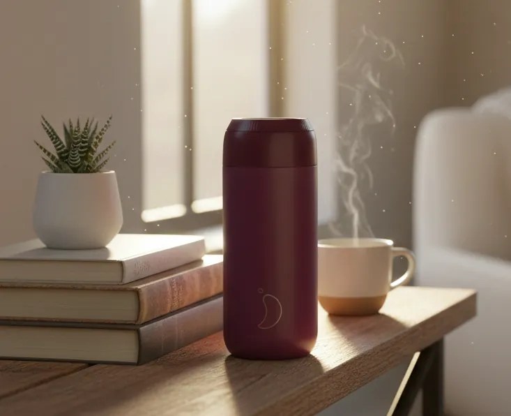 Chilly's Bottles termosz bögre - bordó 500ml, 2. széria