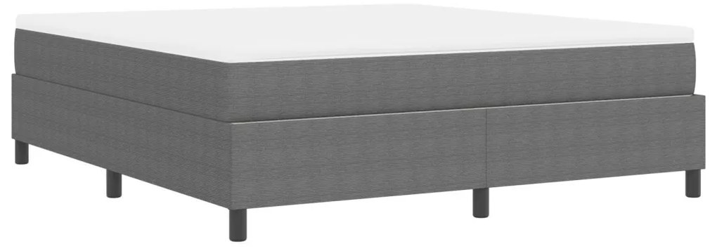 Boxspring Ágy Matraccal Világosszürke Super King Kordbársony