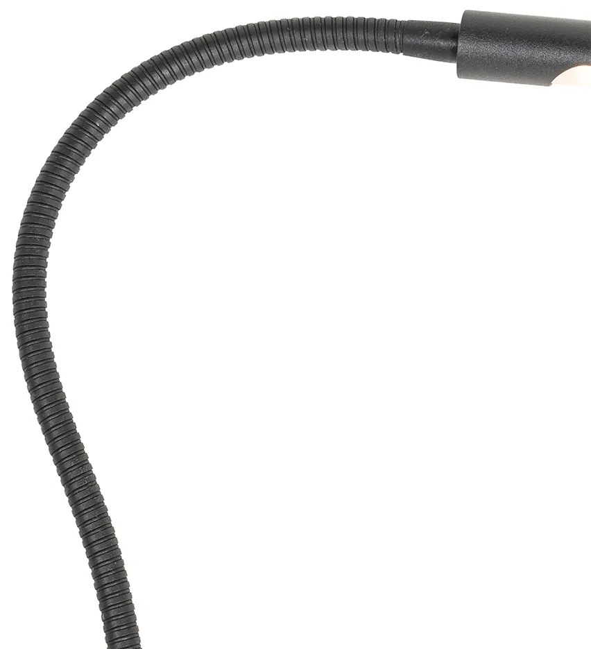 Szorító asztali lámpa fekete, LED-del és érintőképernyős dimmerrel - Lionard