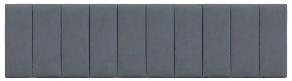 sötétszürke bársony fejtámla párna 180 cm