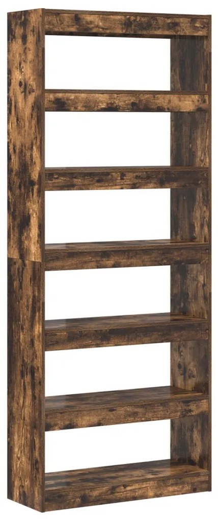 Füstölt Tölgy Könyvespolc Füstölt Tölgy Fa 80 x 30 x 198 cm