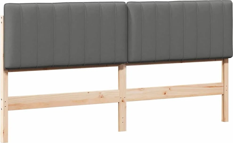 vidaXL Kárpitozott fejtámla fejtámlával Barna és Világosszürke 180 cm