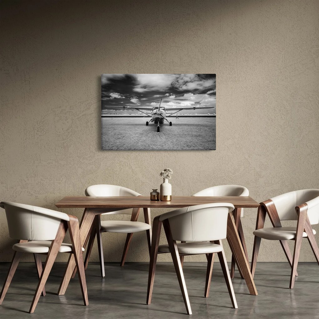 Kép - Repülőgép fekete-fehér (90x60 cm)
