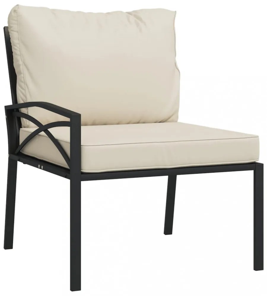 6 részes acél kerti ülőgarnitúra homokszínű párnákkal