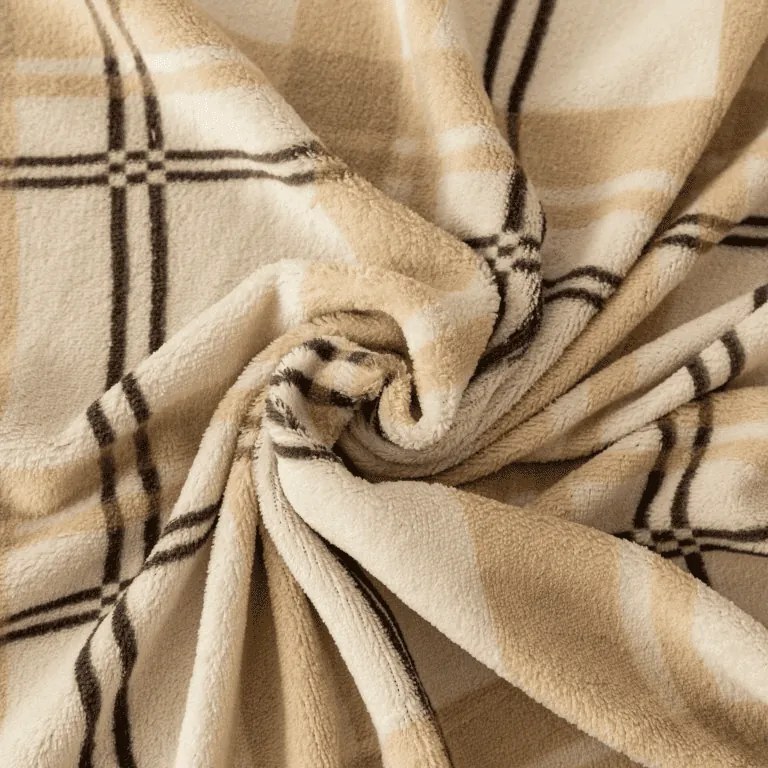 Mikroplüss ágyneműhuzat PLAID krémszínű Ágyneműhuzat mérete: 70 x 90 cm | 140 x 220 cm