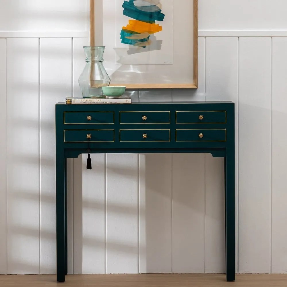 Kék konzolasztal 26x85 cm Diana – Ixia