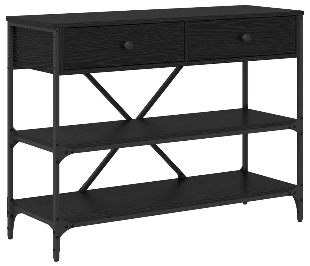 Konzol Asztal Fekete Tölgy 100x34.5x75 cm Mérnöki Fa