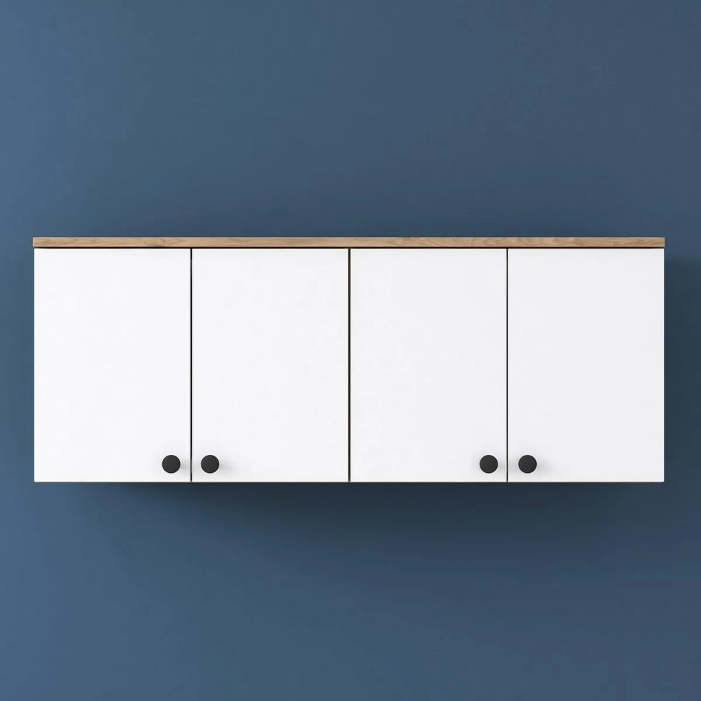 Bany Walnut and White fali szekrény