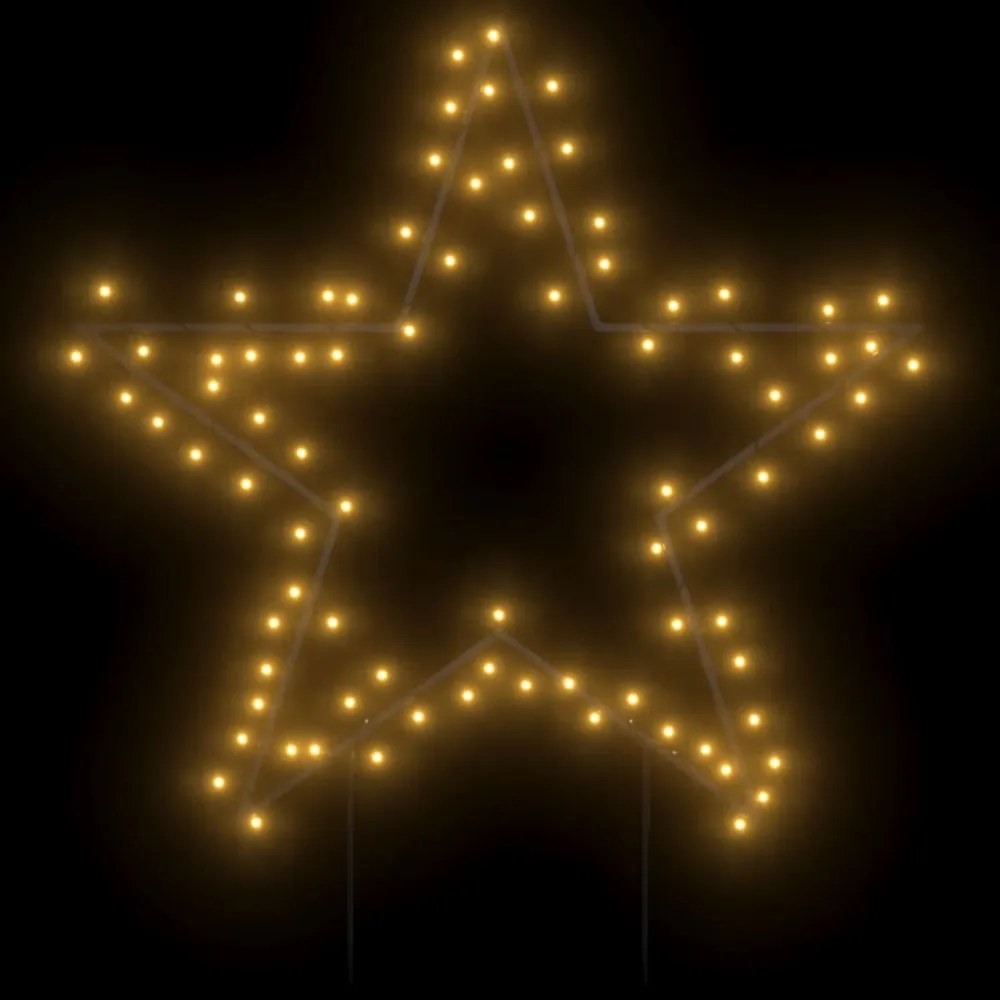 karácsonyi csillag fénydekoráció cövekekkel 80 LED 60 cm