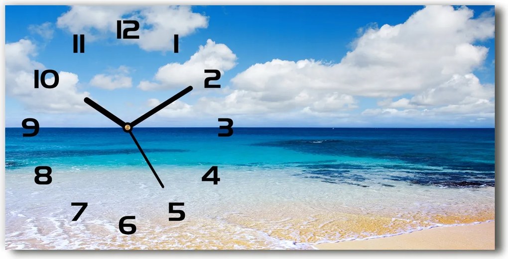 Csendes üveg falióra Csendes tenger 60x30cm