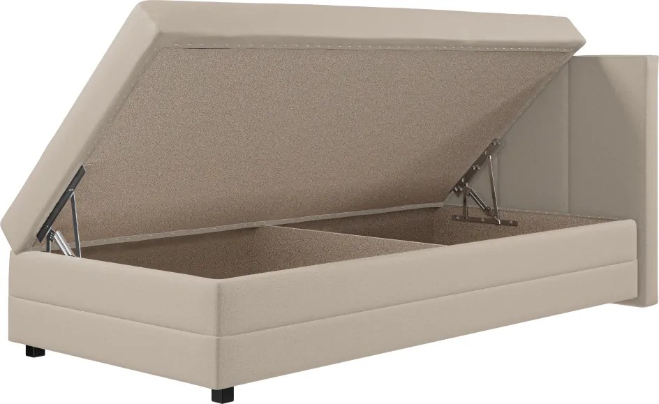 Boxspring ágy, egyszemélyes, bézs, 110x200, univerzális, ALEXA