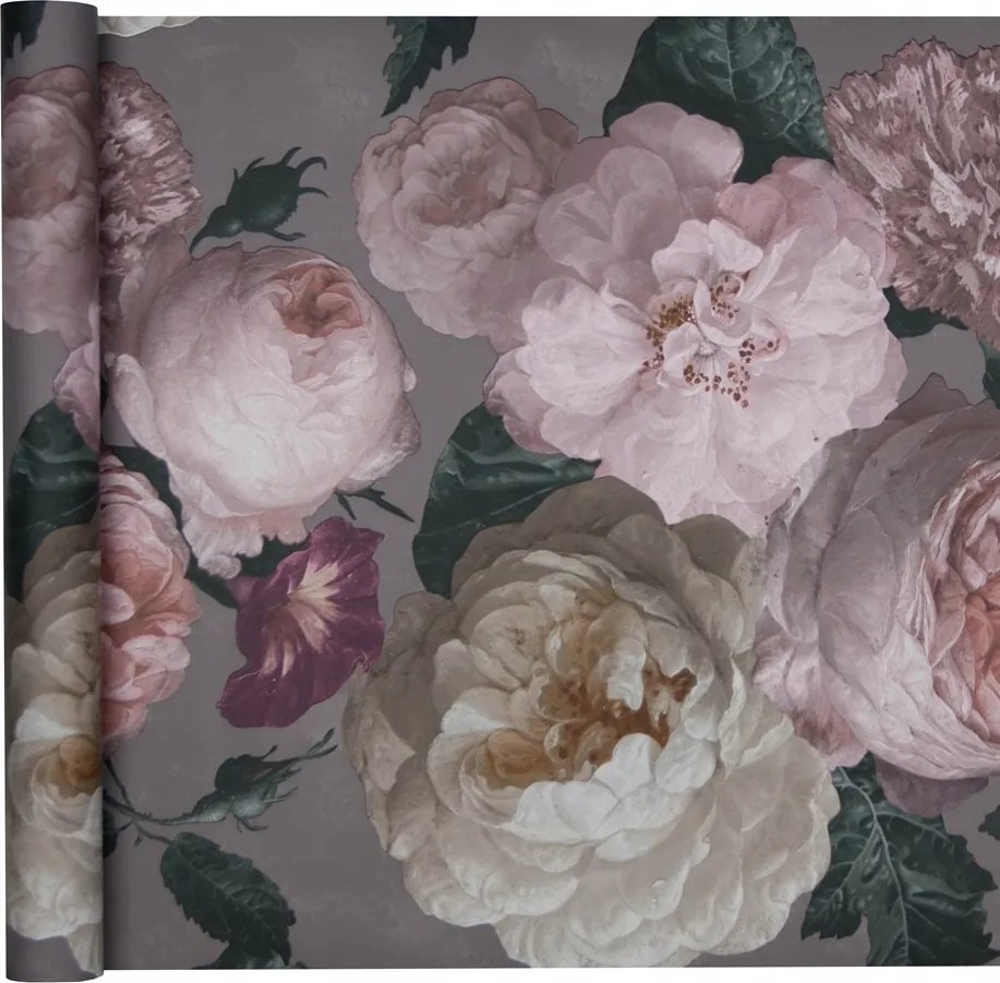 Dekoratív tapéta Virágok Rózsák Peonie Mint 3D Kép Papír