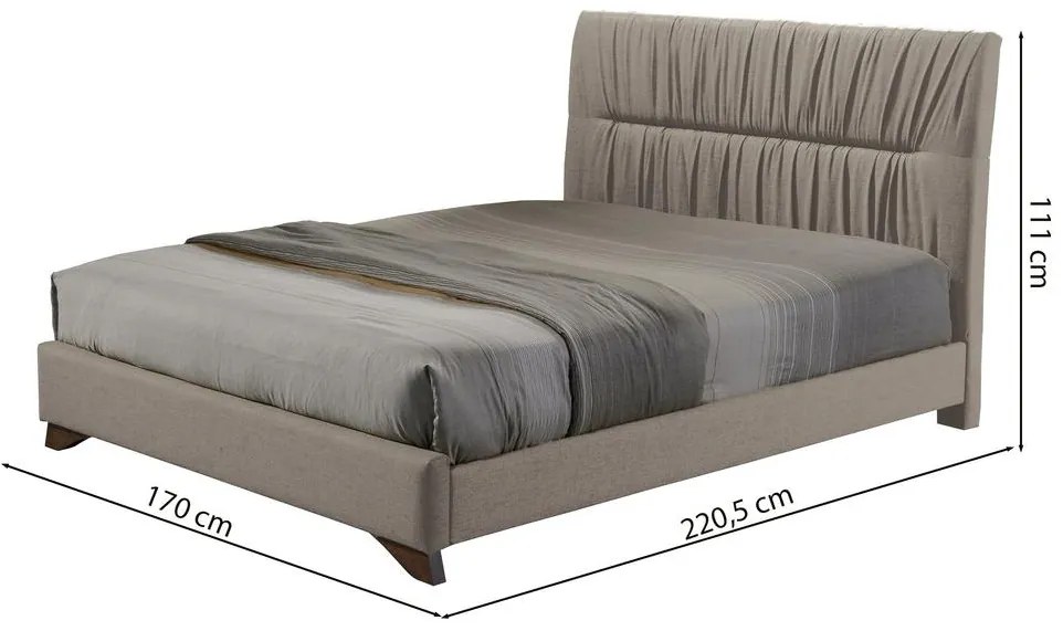 Franciaágy 160 cm Lania 160 (ágyráccsal) (bézs + barna). 1098719