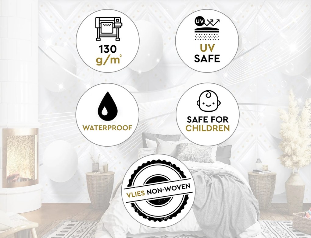 Gario Fotótapéta Gömbök a textúrán Anyag: Vlies, Méret: 400 x 280 cm