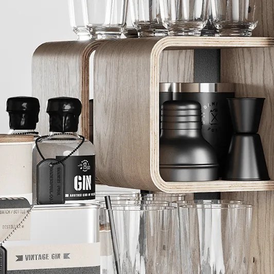 Koupelnová skříňka / kanistr - Bathroom Cabinet, Nano Black, 6 variant - Danish Fuel variáns: Red Gum