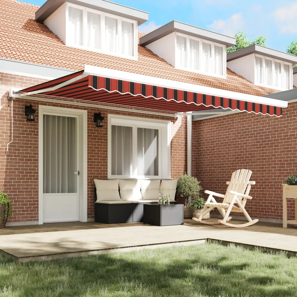 Kézi Behúzható Napellenző Narancs és Barna 350x250 cm