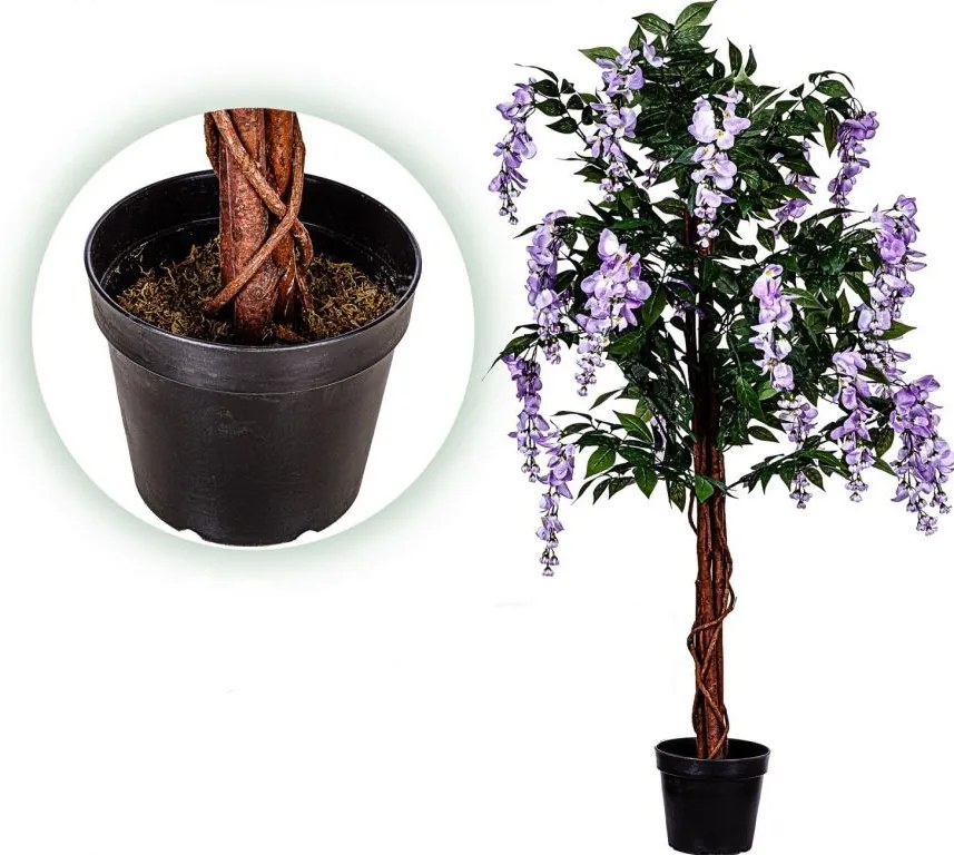 PLANTASIA Műnövény Wisteria 120 cm kék-lila