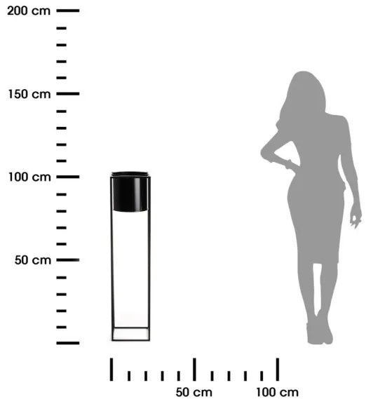 RING virágtartó állvány 100x23 cm fekete
