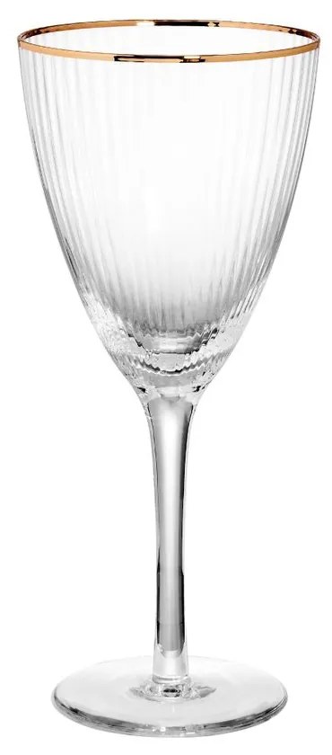 GOLDEN TWENTIES boros pohár arany szegéllyel 280 ml, 4 db-os készlet