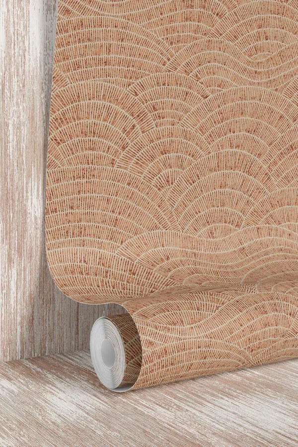 Esselle Home Elemental Dalty krém-réz hullámos texturált vlies tapéta – 100628EH