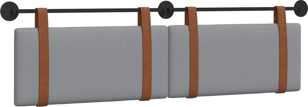 vidaXL Fali Fejtámla Egyszínű Világosszürke 180 x 40 cm Faanyag