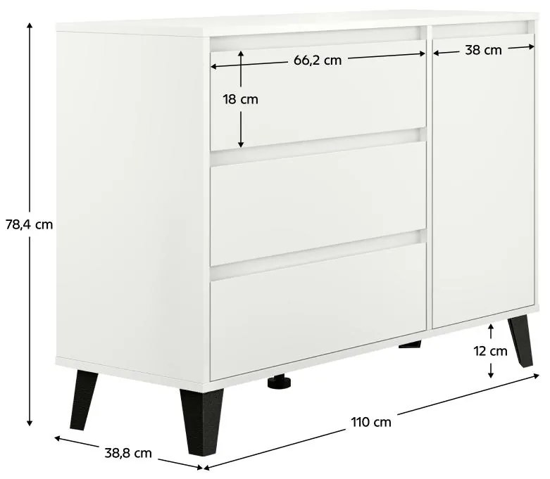 Komód Brisas 1 (fehér + fekete). 1116255
