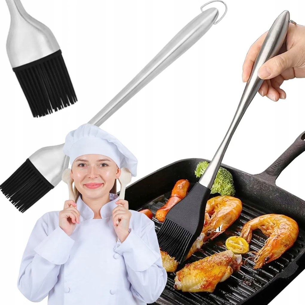 Konyhai Ecset Szilikon Hőálló Hús Süteményekhez Cserélhető Fej