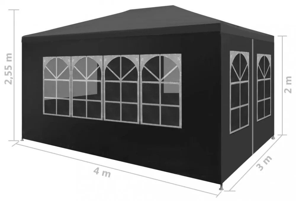 antracitszürke partisátor 3 x 4 m