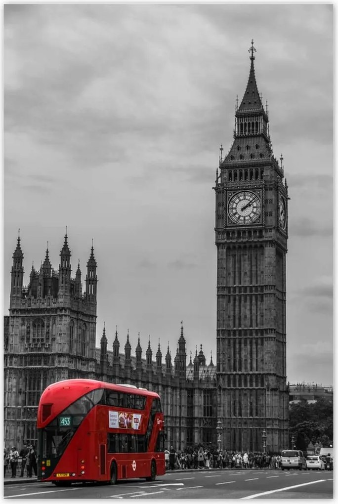 Poszterek 80x120 London Piros busz