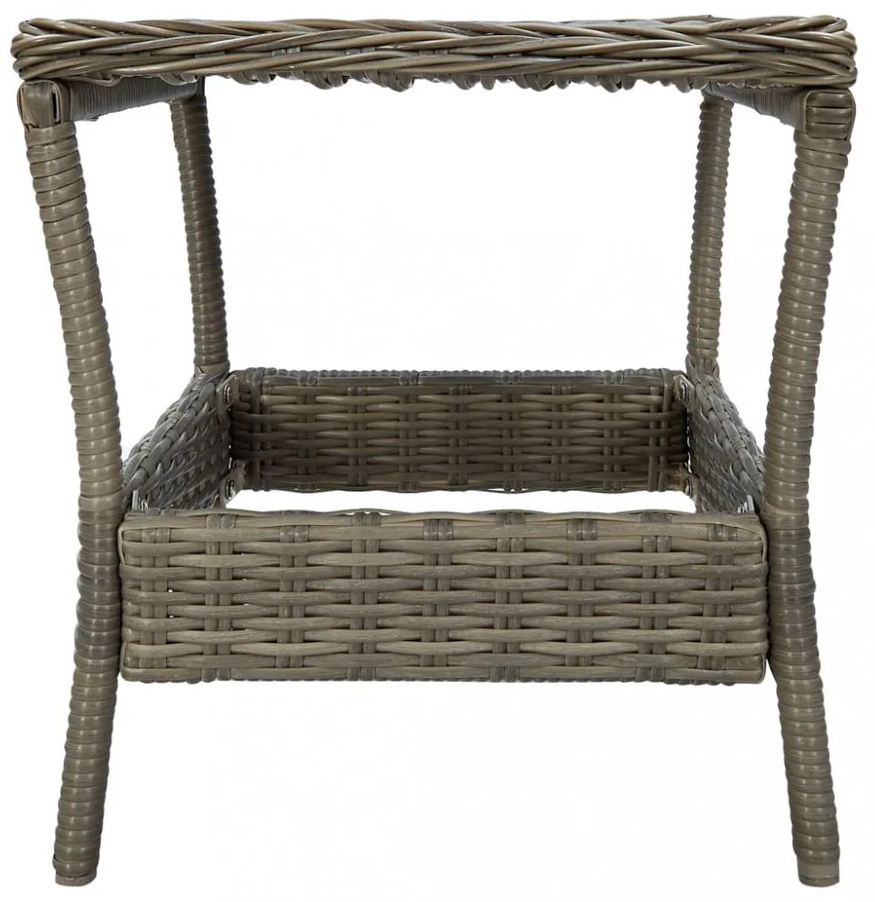 barna polyrattan kerti asztal 45 x 45 x 46,5 cm