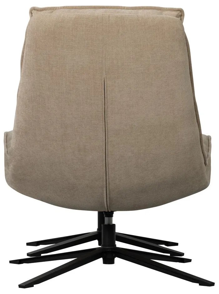 Natúr színű forgó zsenília fotel lábtartóval Kube – WOOOD