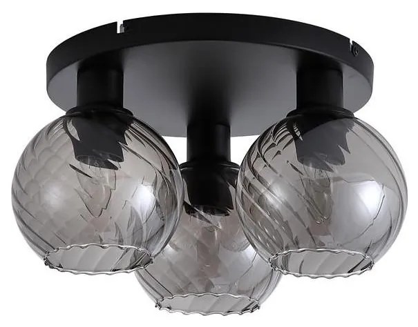 Searchlight 44521SM - Mennyezeti lámpa RADIANCE 3xE27/60W/230V Ø 37,5 cm fekete