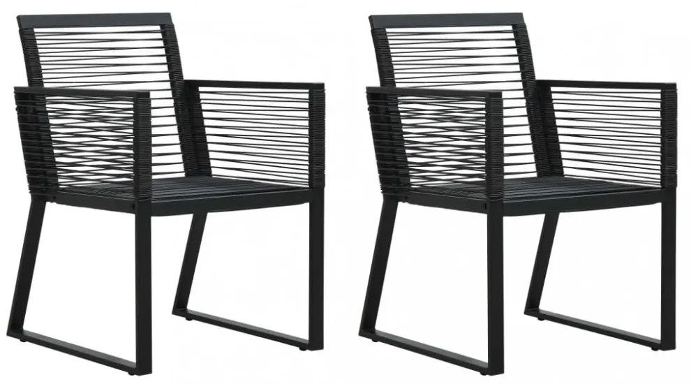 3 részes fekete PVC rattan kültéri étkezőgarnitúra