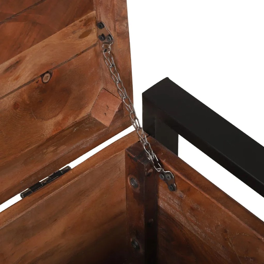Tároló ládák 80x30x30cm Tömör Újrahasznosított Fa és Fém