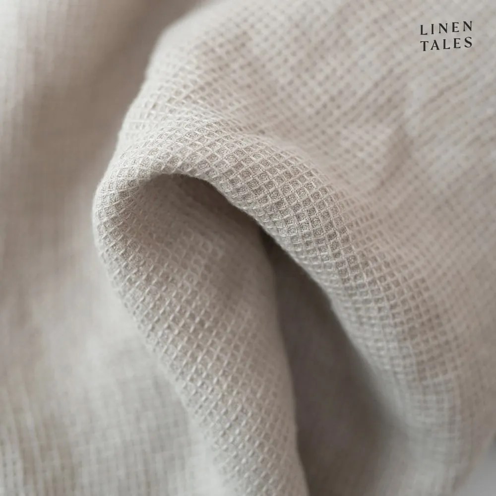 Natúr színű len darázs fürdőlepedő 100x140 cm Natural Fine Waffle – Linen Tales