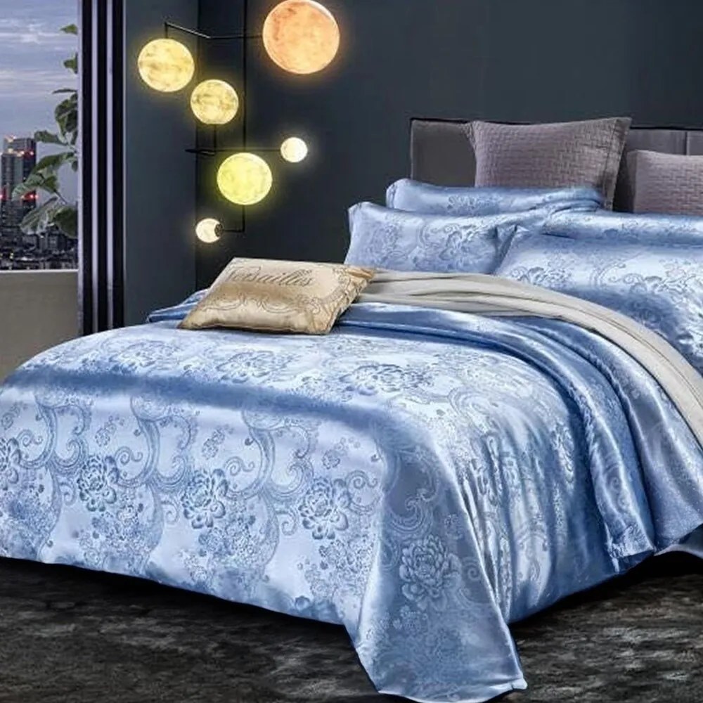 Szatén ágynemű GORA BLUE 140x200 cm