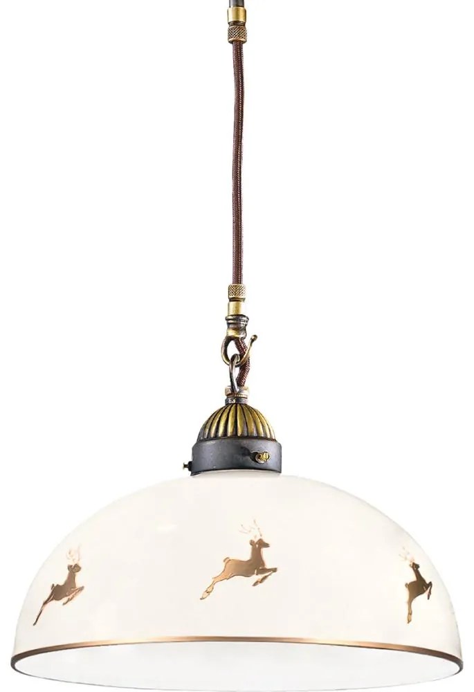 Kolarz 731.30.151 - NONNA kábelre szerelt csillár 1xE27/75W/230V, átm. 30 cm, szarvas, rózsa arany