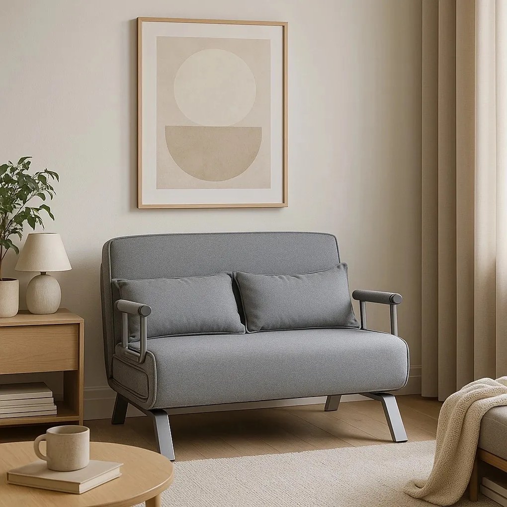 Kétszemélyes Ágyazható Kanapé Szürke Színben. BART 2