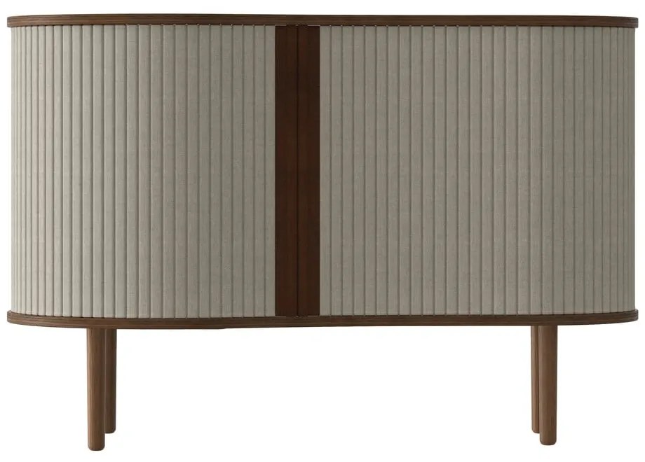 Barna-bézs alacsony komód tölgyfa dekorral, tolóajtóval 100x67 cm Audacious – UMAGE