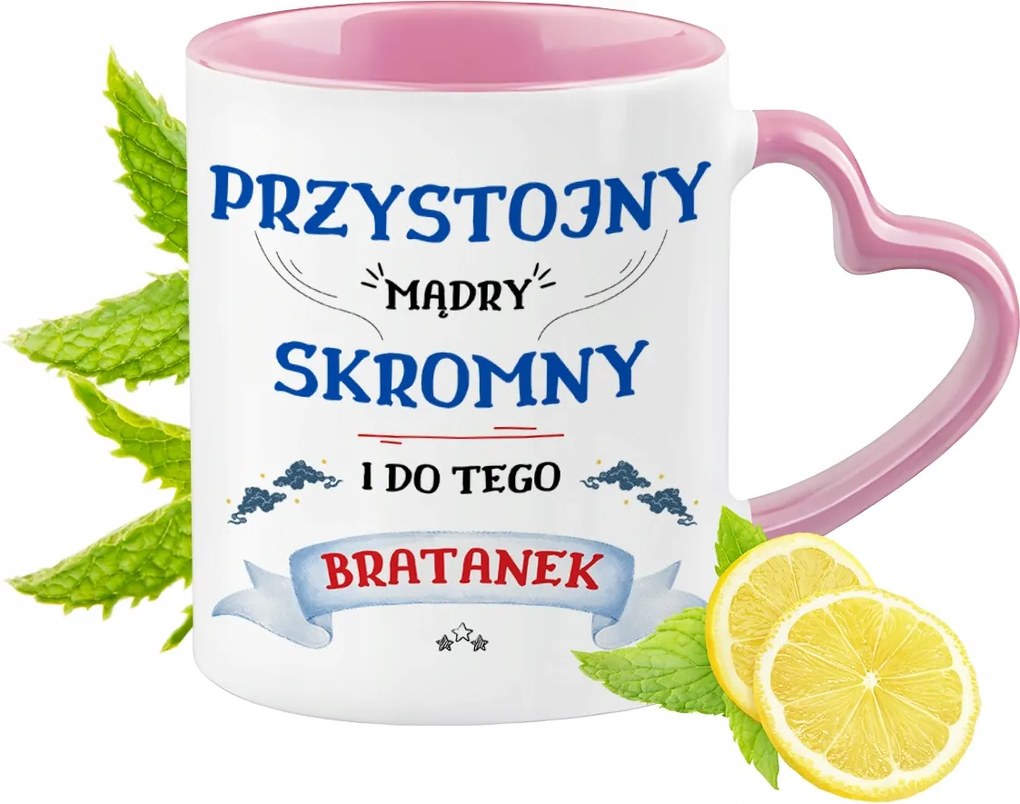 Bögre Árvácska Rózsaszín Szív Alakú Füllel Kávé Ajándék